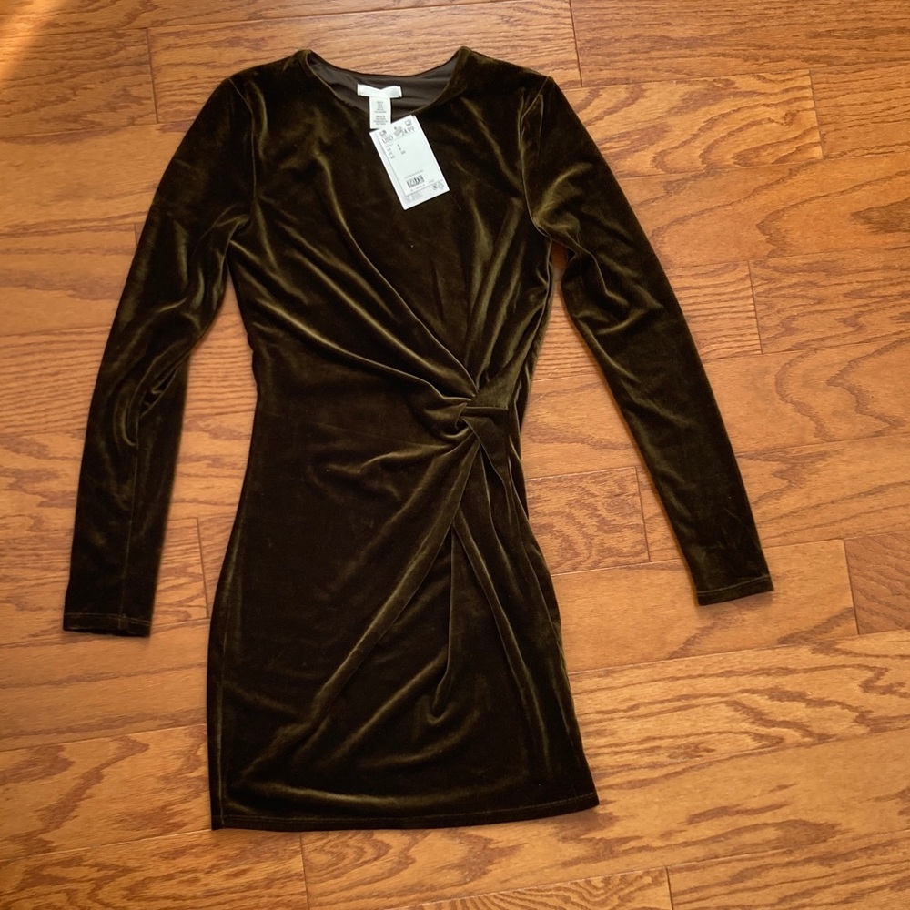 H&M Velvet Olive Cocktail Dress